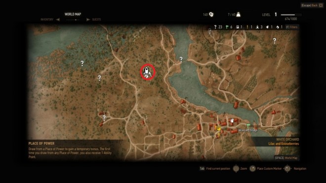 TW3 Vulpine Woods Place of Power Map